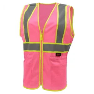 High Vis Pink Ladies Fit Mesh Safety Vest
